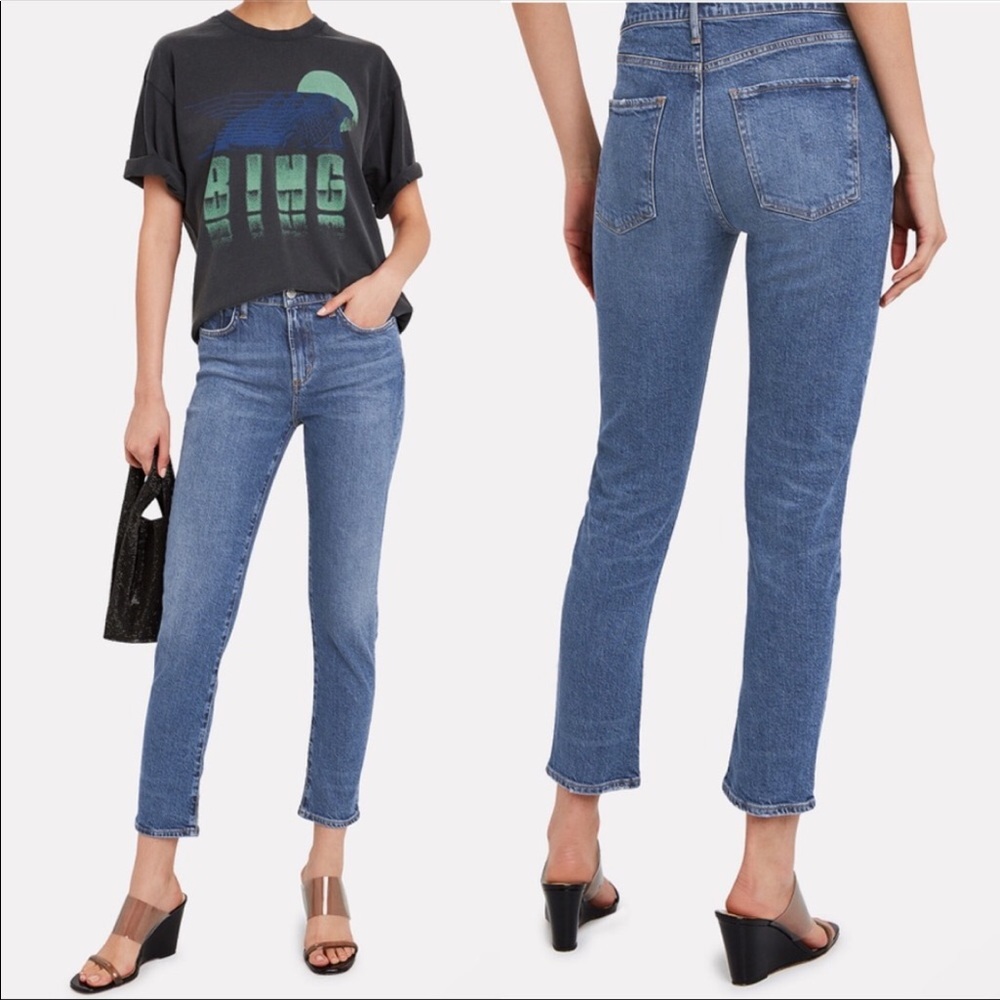 AGOLDE Toni Medium Wash Mid Rise Straight Leg Jeans 26 Designer Denim